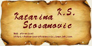 Katarina Stošanović vizit kartica